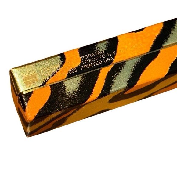 VINTAGE FABERGE FABERGETTE TIGRESS ROLL ON PERFUME 1/8 oz IN GOLDEN CASE FULL - Picture 3 of 10